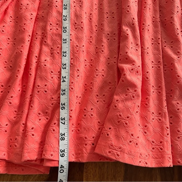 1X Hutch Anthropologie Coral Eyelet Box Pleat Fit & Flare Dress with Pockets - Picture 6 of 10
